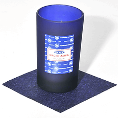 R. Expo/Song of India Nag Champa Blue Jar Candle